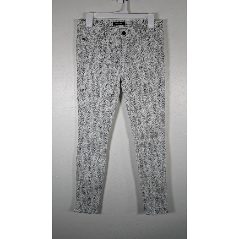 Miss Me Jeans Womens‎ 29 White Reid Mid Rise Skinny Ankle Animal Print Denim USA